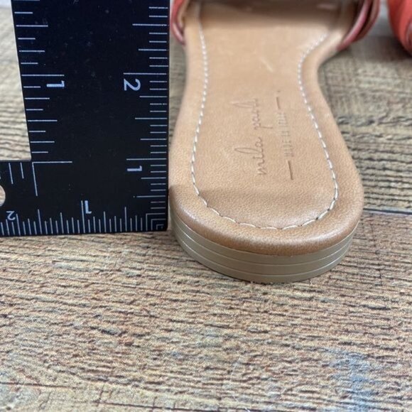 Mila Paoli Braided Suede Leather Flat Sandals Coral Orange Womens 9.5 US - Picture 8 of 12
